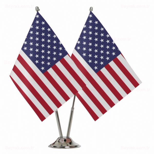 Amerika Birleik Devletleri 2 li Masa Bayraklar
