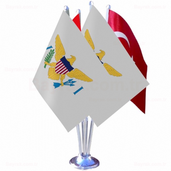 Amerika Birleik Devletleri Virjin Adalar 4 l Masa Bayrak