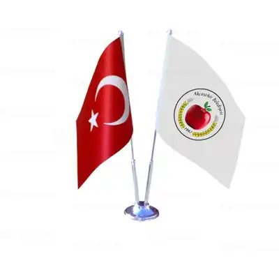Akşehir Belediyesi 2 li Masa Bayrakları
