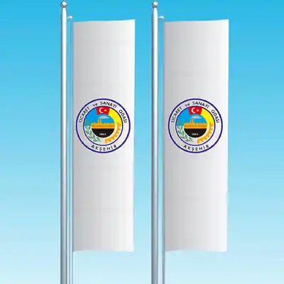 Akşehir Ticaret ve Sanayi Odası Dikey Çekilen Bayraklar