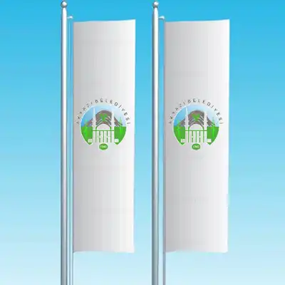 Akyazı Belediyesi Dikey Çekilen Bayraklar