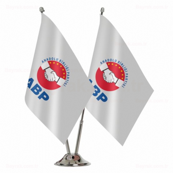 Anadolu Birlii Partisi 2 li Masa Bayraklar