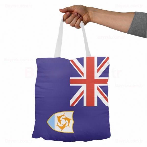 Anguilla Bez Baskılı Bez Çantalar