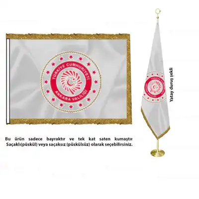 Ankara Valiliği Saten Makam Bayrağı