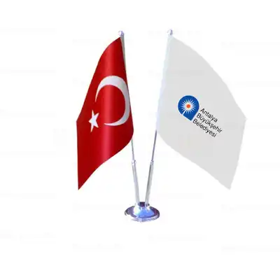 Antalya Büyükşehir Belediyesi 2 li Masa Bayrakları