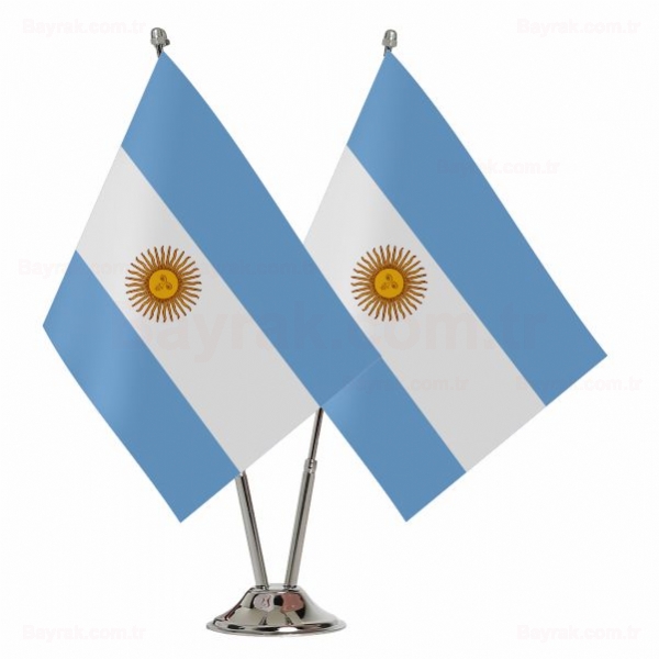 Arjantin 2 li Masa Bayraklar