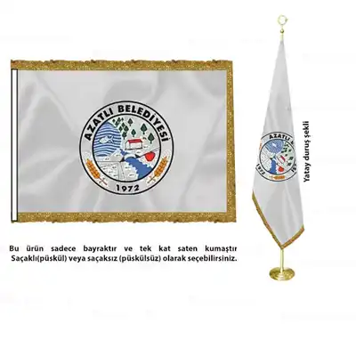 Azatlı Belediyesi Saten Makam Bayrağı