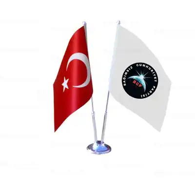 Bamsz Cumhuriyet Partisi 2 li Masa Bayraklar