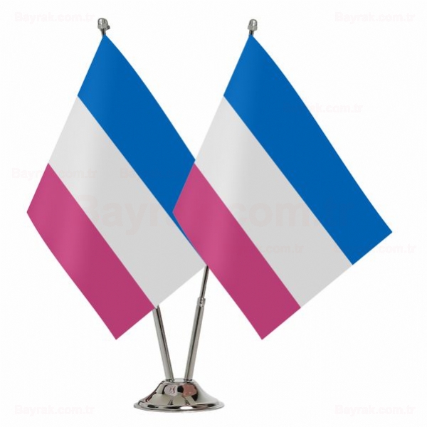 Bandera Heterosexual 2 li Masa Bayraklar