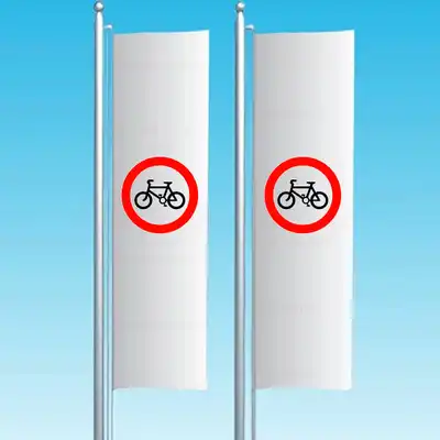 Bisiklet Giremez Dikey Çekilen Bayraklar
