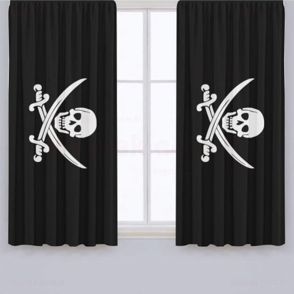 Calico Jack Jolly Roger Saten Gnelik Perde