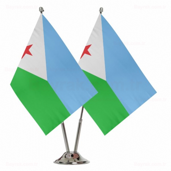 Cibuti 2 li Masa Bayrakları
