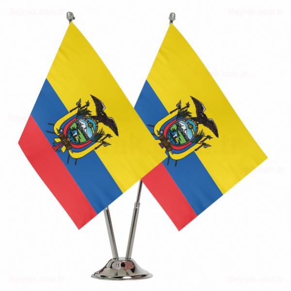 Ekvador 2 li Masa Bayraklar