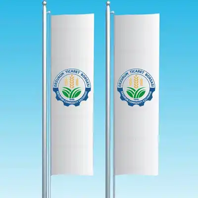 Erzurum Ticaret Borsas Dikey ekilen Bayraklar