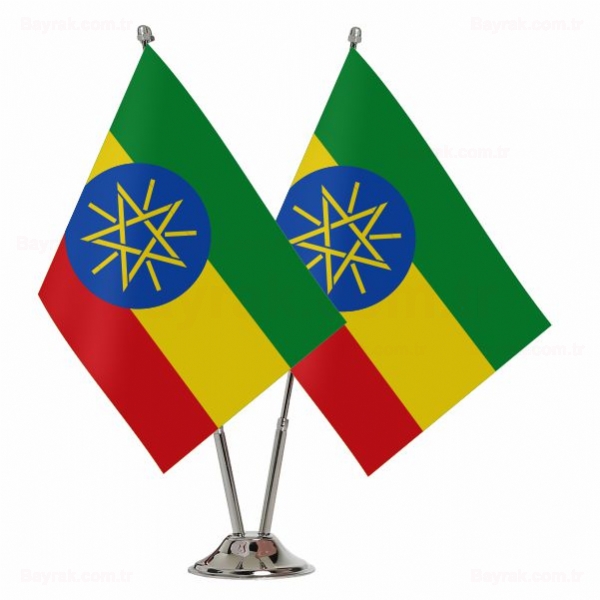 Etiyopya 2 li Masa Bayraklar