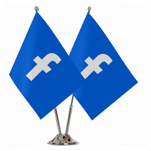 Facebook Mavi 2 li Masa Bayraklar