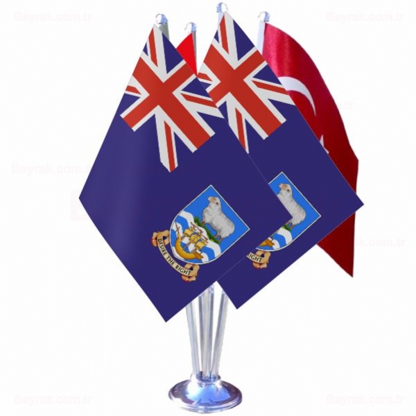 Falkland Adaları 4 lü Masa Bayrak