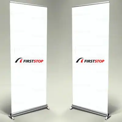 First Stop Roll Up Banner