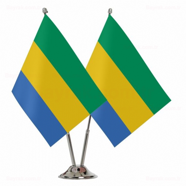 Gabon 2 li Masa Bayraklar