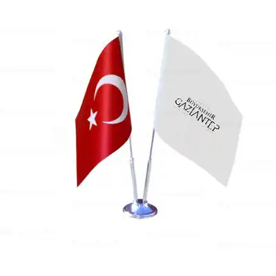 Gaziantep Büyükşehir Belediyesi 2 li Masa Bayrakları