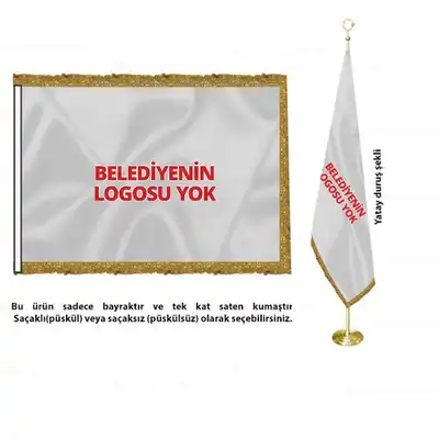 Güçlükonak Belediyesi Saten Makam Bayrağı