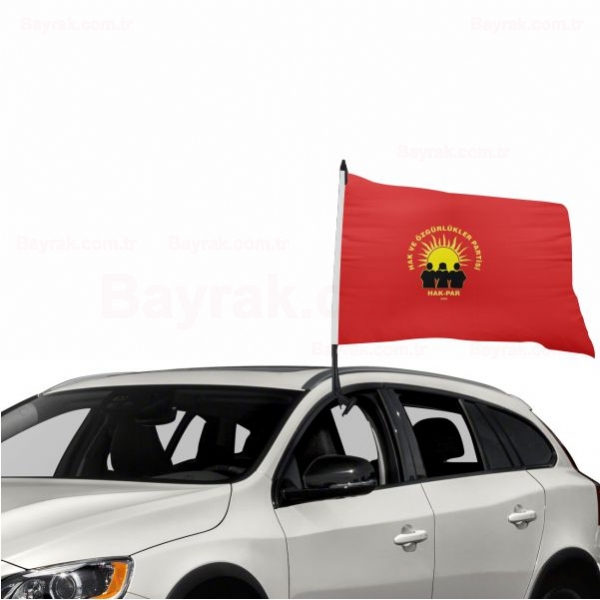 Hak ve Özgürlükler Partisi Kırmızı Özel Araç Konvoy Bayrak