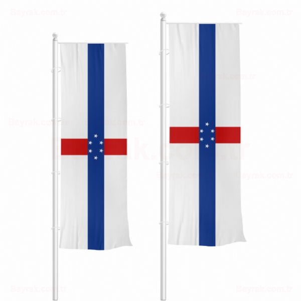 Hollanda Antilleri Dikey Çekilen Bayrak