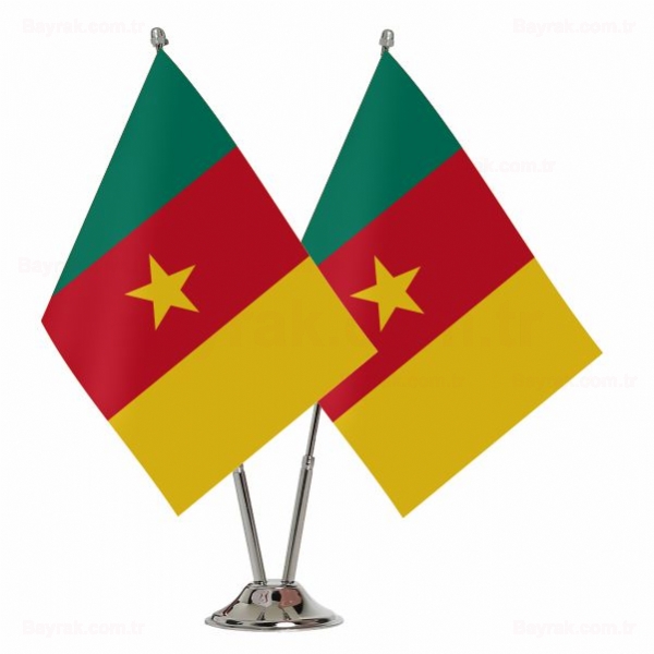 Kamerun 2 li Masa Bayraklar