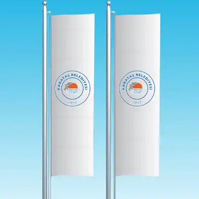 Karataş Belediyesi Dikey Çekilen Bayraklar