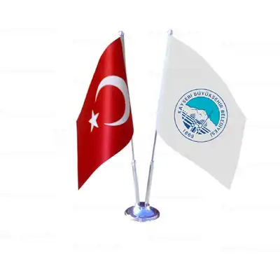 Kayseri Büyükşehir Belediyesi 2 li Masa Bayrakları