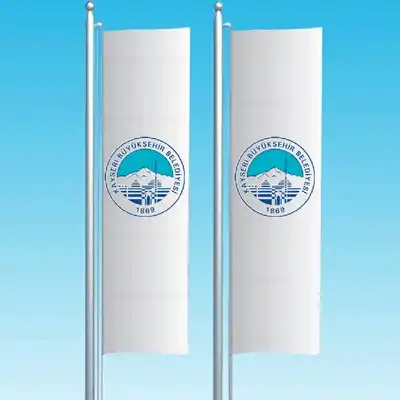 Kayseri Büyükşehir Belediyesi Dikey Çekilen Bayraklar