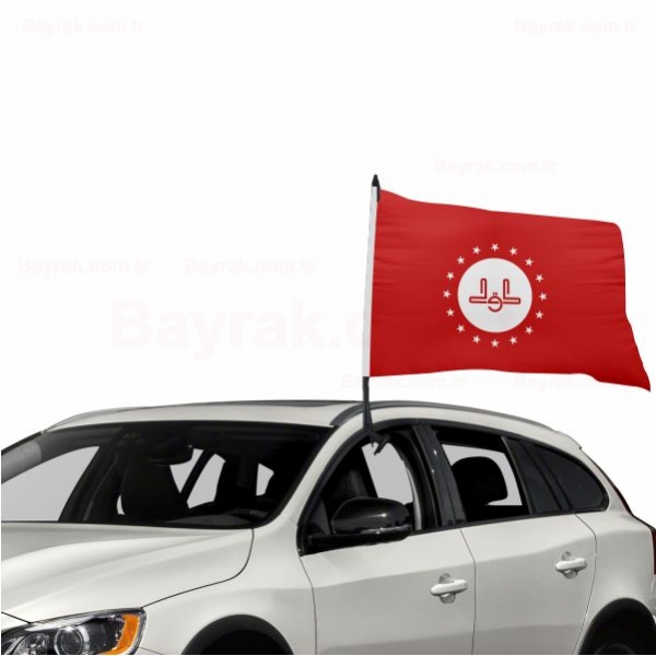 Kırmızı Diyanet İşleri Başkanlığı Özel Araç Konvoy Bayrak