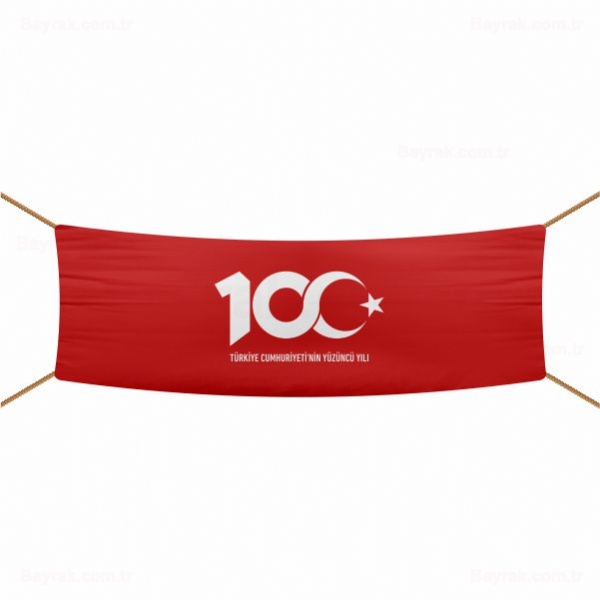Krmz Trkiye Cumhuryetinin 100.Yl Afi ve Pankartlar