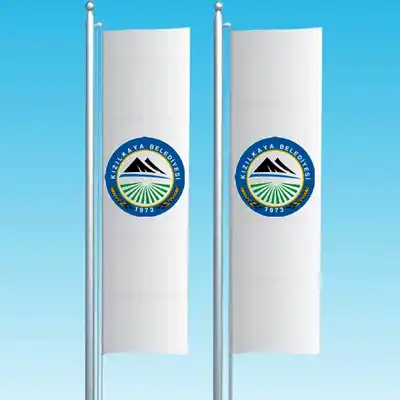 Kızılkaya Belediyesi Dikey Çekilen Bayraklar