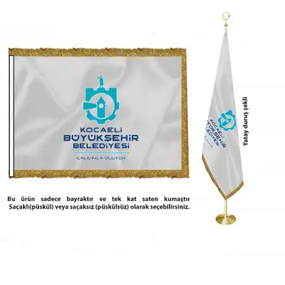 Kocaeli Büyükşehir Belediyesi Saten Makam Bayrağı