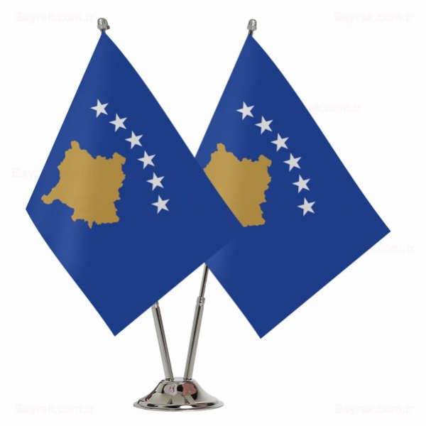 Kosova 2 li Masa Bayraklar