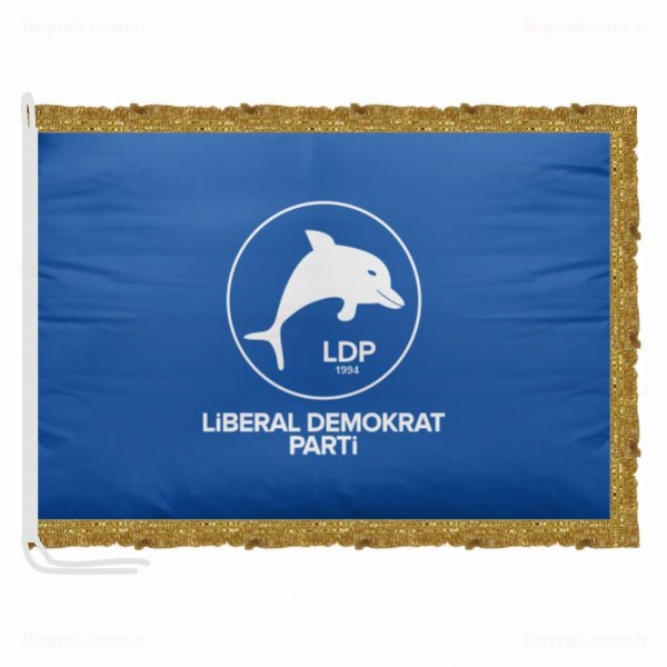 Liberal Demokrat Parti Mavi Saten Makam Bayrak