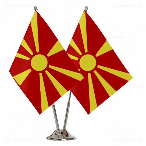 Makedonya 2 li Masa Bayraklar
