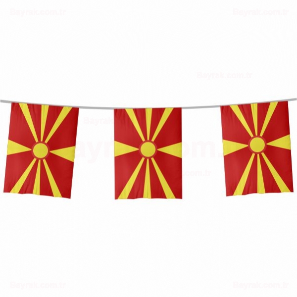 Makedonya İpe Dizili Bayrak