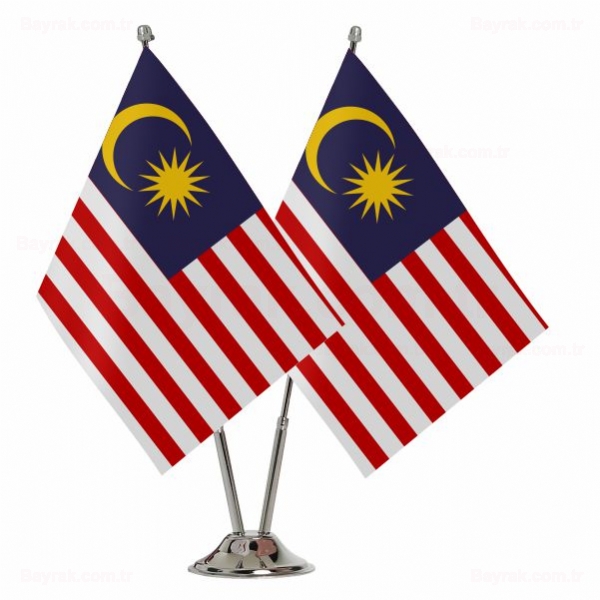 Malezya 2 li Masa Bayraklar
