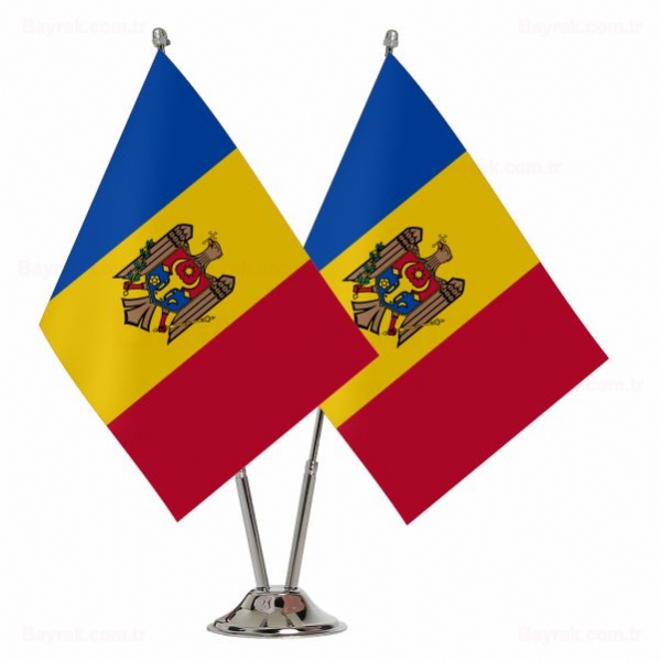 Moldova 2 li Masa Bayraklar
