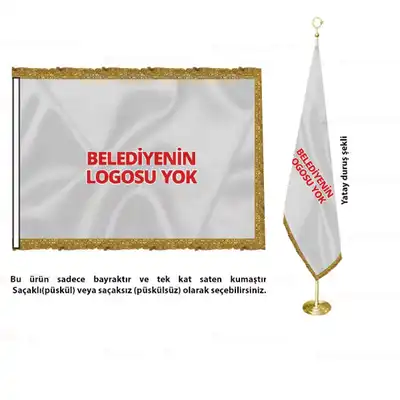 Muş Yeşilova Belediyesi Saten Makam Bayrağı