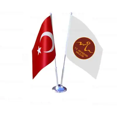 Nevşehir Valiliği 2 li Masa Bayrakları