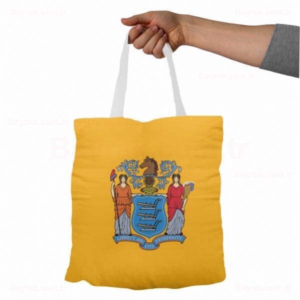 New Jersey Bez Baskılı Bez Çantalar