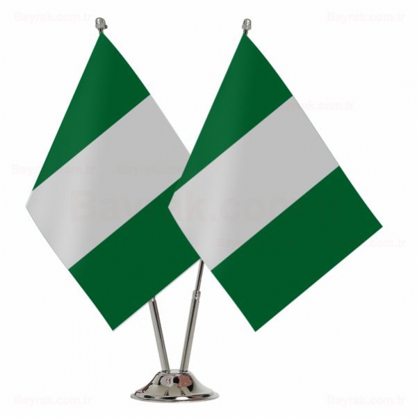 Nijerya 2 li Masa Bayraklar