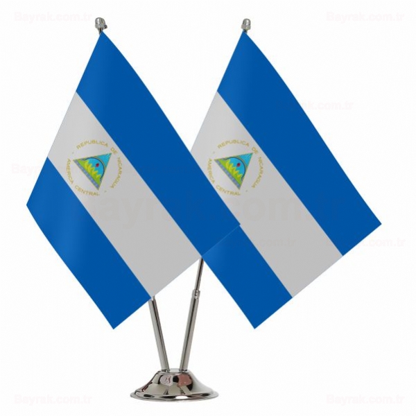 Nikaragua 2 li Masa Bayraklar