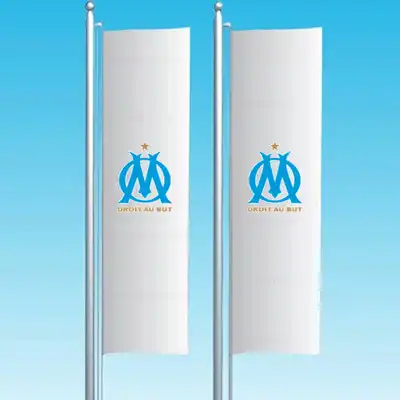 Olympique Marseille Dikey ekilen Bayrak