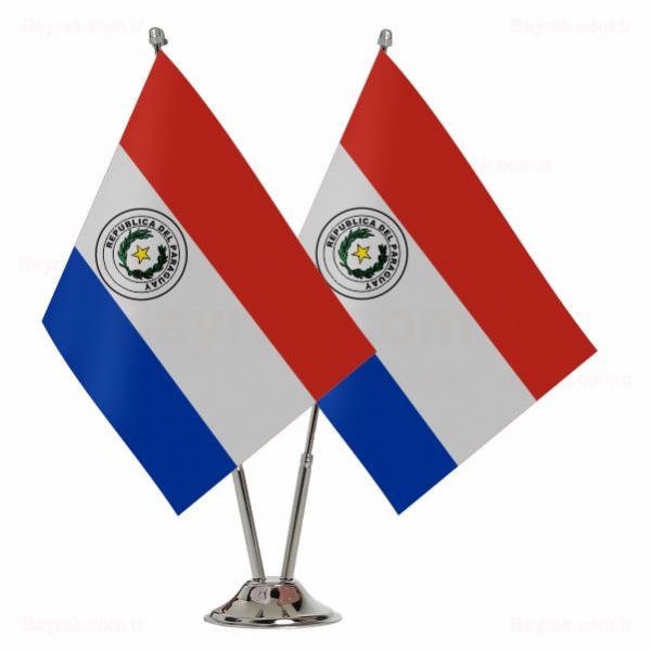 Paraguay 2 li Masa Bayraklar