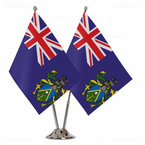 Pitcairn Adaları 2 li Masa Bayrakları