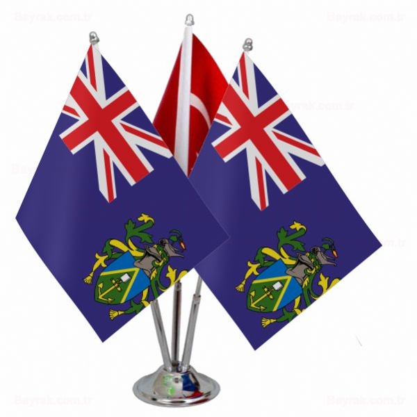 Pitcairn Adaları 3 lü Masa Bayrak